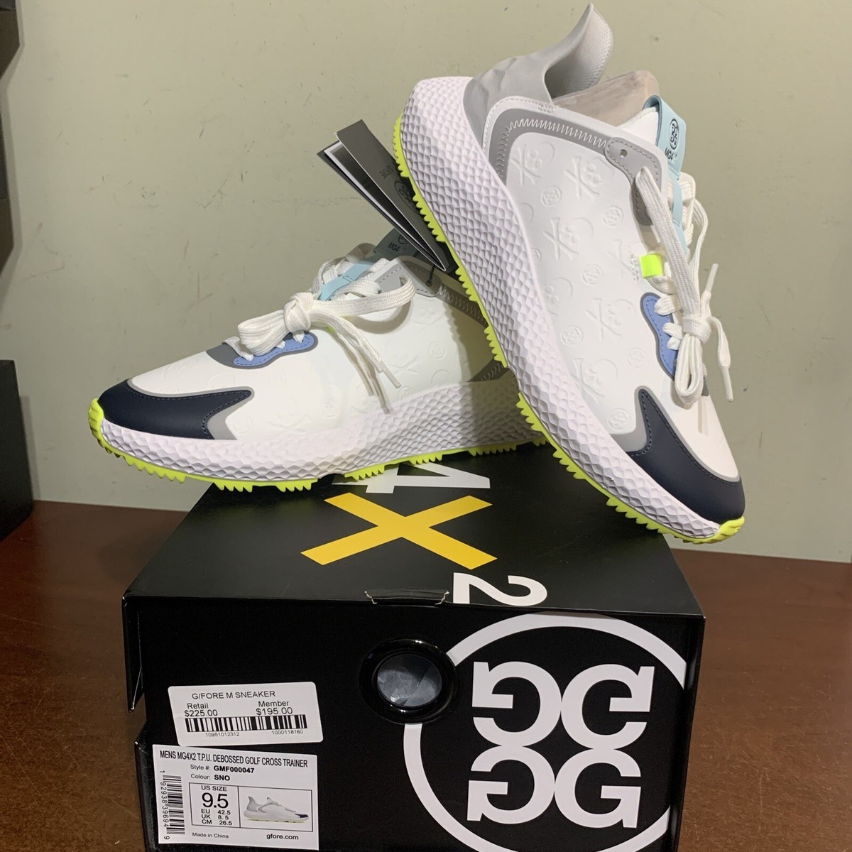 G/FORE G4 MG4X2 DEBOSSED HYBRID GOLF SHOES GMF000047 mens 8 G/FORE G4 MG4X2 DEBOSSED HYBRID GOLF SHOES GMF000047 mens 8