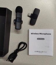 Wireless Lavalier Microphone With USB-C Connector, Black