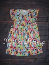 NEW Boutique Princess Cinderella Belle Aurora Elsa Ariel Girls Sleeveless Dress