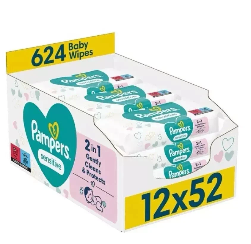 Pampers Sensitive Baby Wipes – 52pcs (12 Pack) | Gentle & Hypoallergenic
Opens in a new window or ta