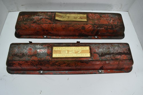Small Block V8 5.3 SBC 327 Turbo Fire Valve Cover Pair - Picture 2 of 8