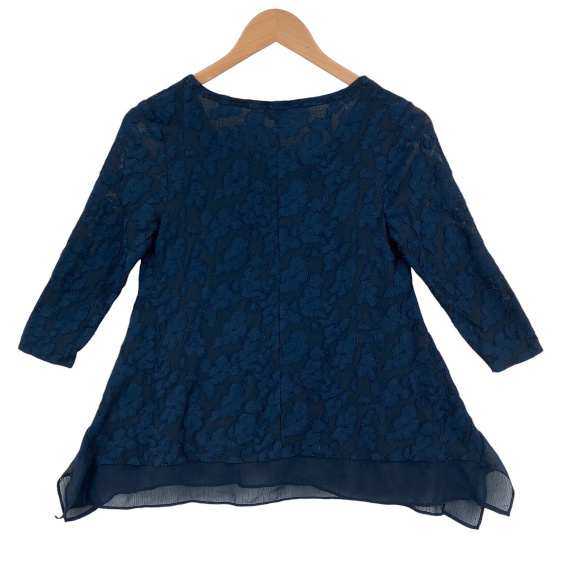 Simply Vera Vera Wang Tunic Top Womens PXS Navy Floral Lined