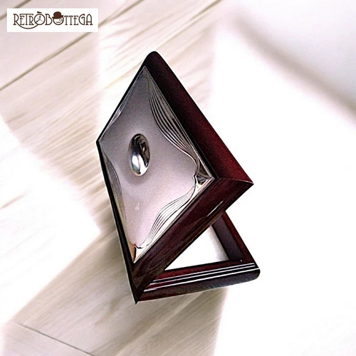 Antique Silver Laminated Slab Chest Box Jewelry Box-show original titleOri...