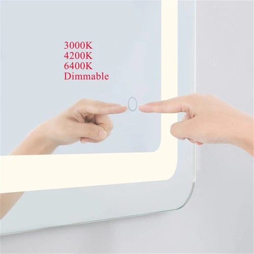 Elegant Decor Genesis 30x27" Rectangle Modern Aluminum LED Mirror in Silver - Picture 9 of 9