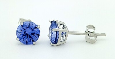 LAB CREATED 2,10 kt TANSANIT OHRSTECKER 0,925 STERLINGSILBER - neu mit Etikett