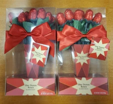 2 Boxes: One Dozen Belgian Milk Chocolate Roses Per Box Exp. 12/26 (4062-R8P1b)