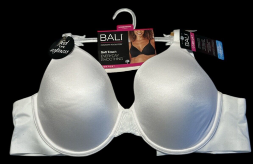 Bali Bra Womens 34DD White Underwire Soft Touch Foam Cups Convertible DF3468
