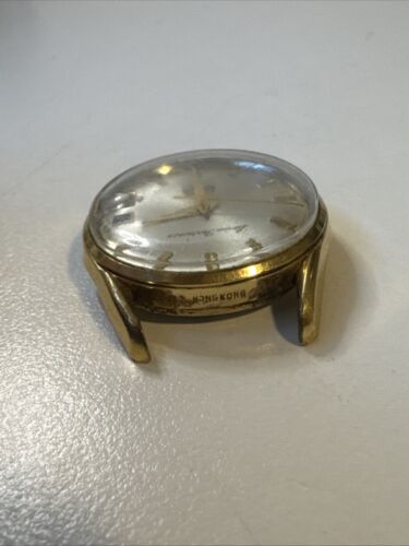 Rare Lucien perreaux Day Date 17 Jewels Gold Tone Watch Rare - Picture 5 of 8