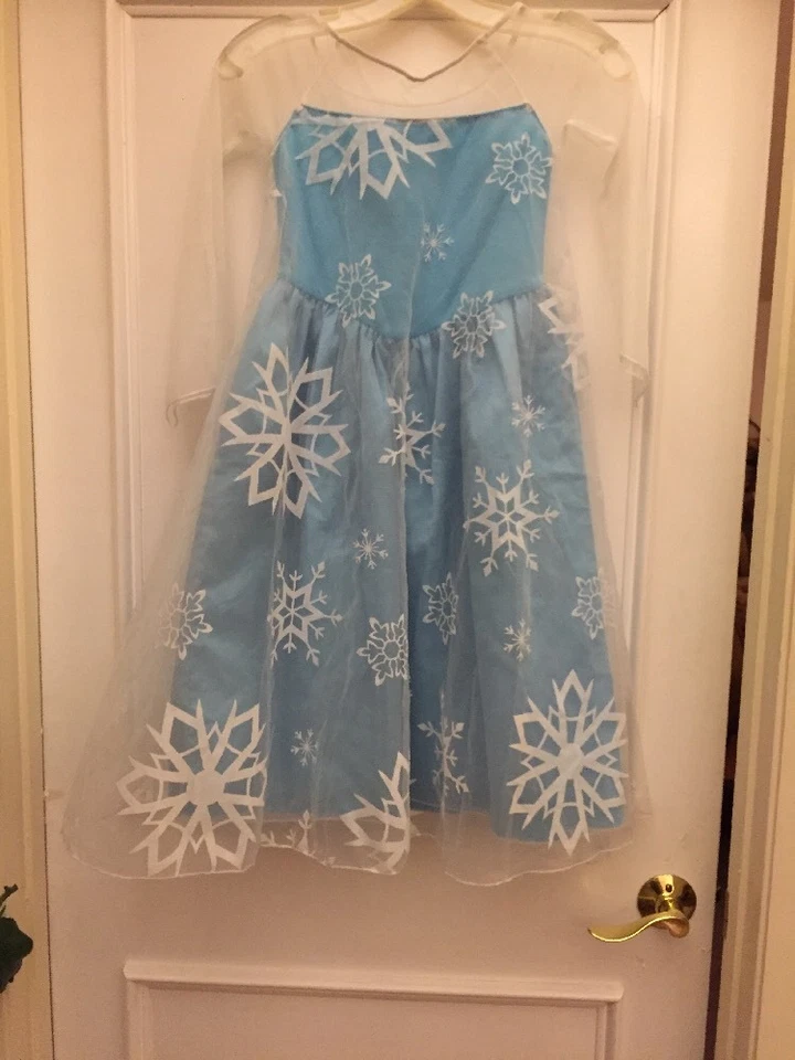 DELUXE Frozen Elsa PRINCESA DISFRAZ VESTIDO AZUL BLANCO LENTEJUELAS CAPA NIÑOS 8 Foto 3 de 4