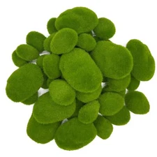 40PCS 4 Size Artificial Moss Rocks Decorative Green Moss BallsMoss Stones Gre...