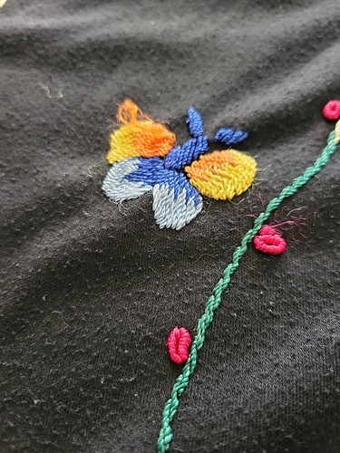 Womens dragonfly design Top Small Marshall Rousso Black Embroidered - Picture 8 of 10