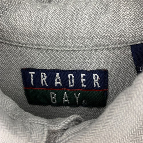 Mens Size Small Trader Bay Gray Button Up Shirt Casual Cotton Twill 3291 - Picture 4 of 8