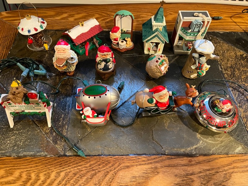 Early 90ies  13 Lighted Hallmark Ornaments