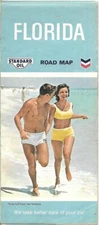 1967 STANDARD OIL CO Road Map FLORIDA Orlando Jacksonville Tampa Miami Pensacola