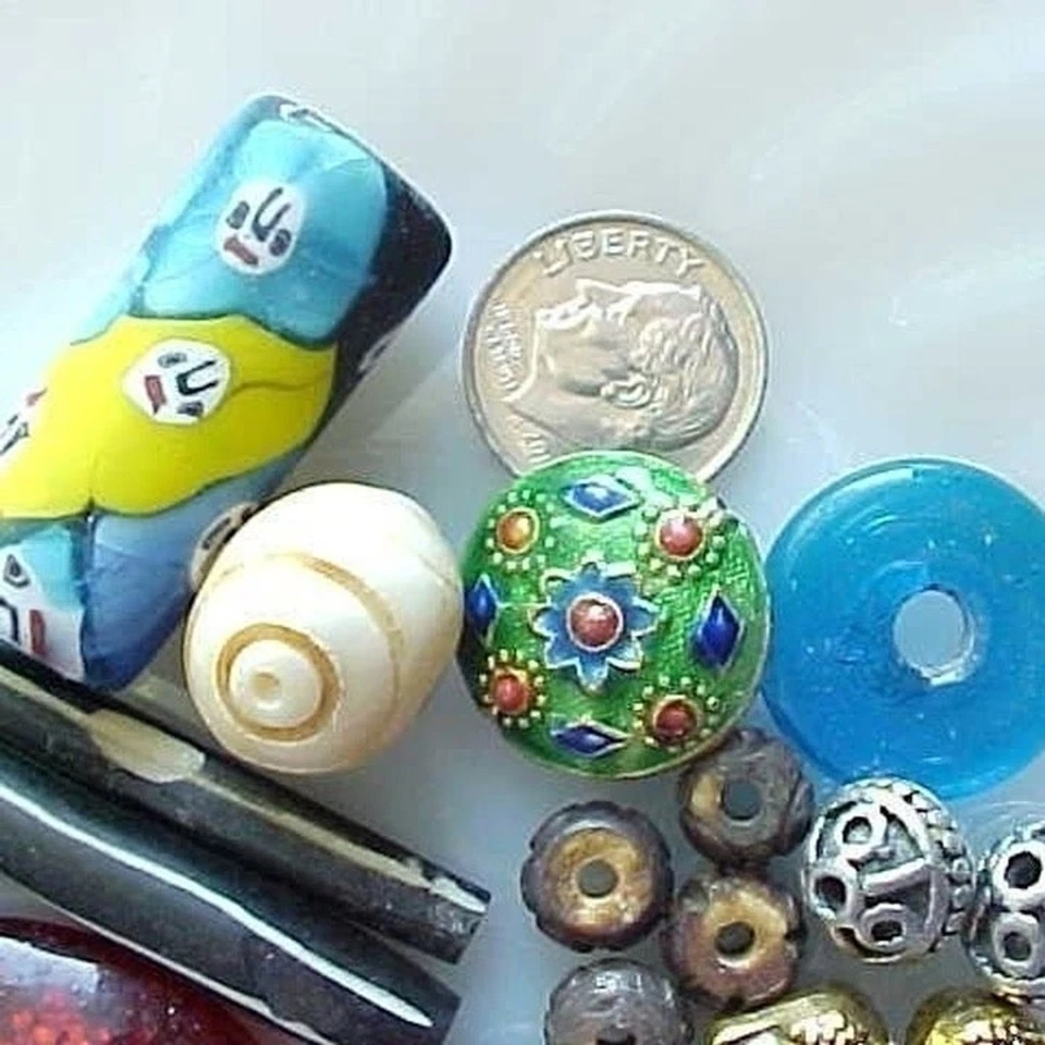 Cuentas de vidrio de murano de agujero grande kit de cuentas artesanales de macramé dijes bohemios Foto 2 de 4