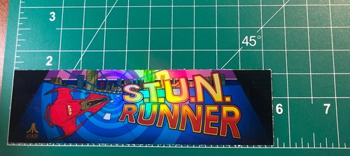 Stun Runner Arcade Marquee 1.65x5.75” Sticker Decal Holographic Glossy Vinyl - Picture 5 of 5