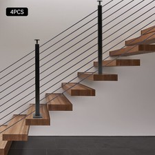 4-Piece Balustrade Post Set, Cable Railing Po...
