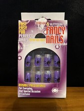 Press-on Spider Nails Jewel Glitter Purple Costume Reusable Forum Novelties