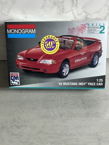 Monogram 94 Mustang Indy Pace Car Model Kit 2975 1:25 Scale NOS Sealed 1994 VTG - Picture 7 of 24