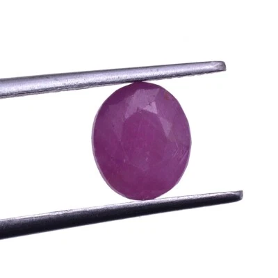 3.50 Cts Natürlich Mosambik Rubin Unbehandelt Oval Schliff Glänzend Rot Lose - Bild 1 von 4