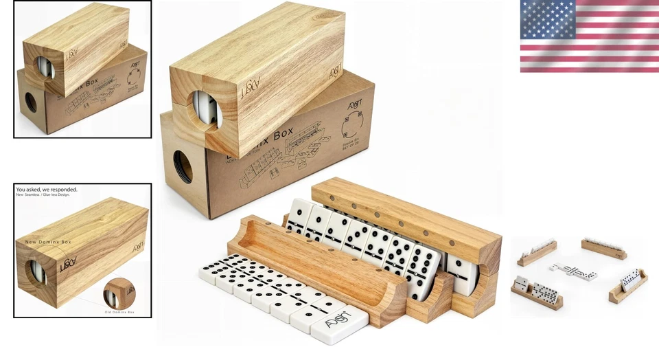 Professional Double 6s Domino Game Set - 28 Solid Wood Tiles and Magnetic Box - Image 2 of 4