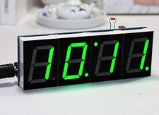 Green Digital LED Electronic Microcontroller Clock Screen Display Time DIY