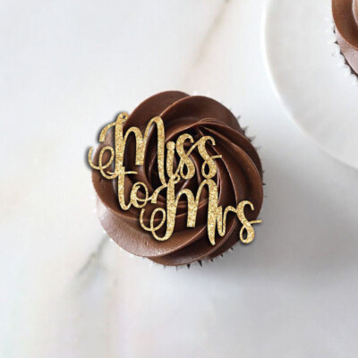 Miss to Mrs Cupcake Topper Junggesellinnenabschied Braut Tortenaufleger Deko Hochzeit