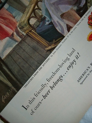 1951 Vintage Original Zeitschrift Anzeige Bier & Ale Schätze aus der Auktion GANNAM - Bild 2 von 2