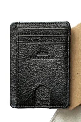 Vertical Leather Slim Front Pocket Minimalist,Credit Card Holder,RIFD Protection