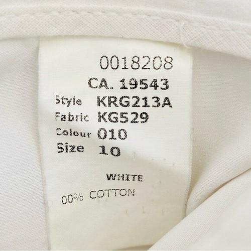 Michael Kors 100% Cotton White Dress Pants Trousers Womens 10 Flat Front Italy - Picture 4 of 11