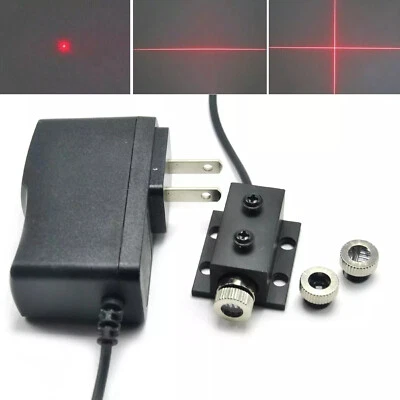 JOLOOYO Dot Line Cross 650nm 5mW fokussierbares rotes Laserdiodenmodul + Adapter + Kühlk