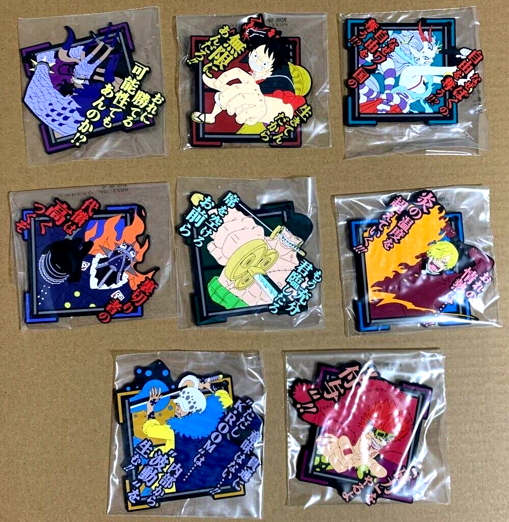 One Piece Ichiban Kuji Rubber Coaster 8 Types Complete Set Japan