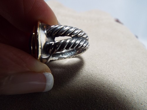 David Yurman 18K & SS 11MM Topaz Ring 4.75 - Picture 11 of 12