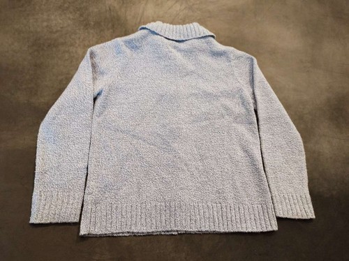 Debbie Morgan Cardigan Size S Faux Horn Buttons Light Blue - Picture 2 of 7