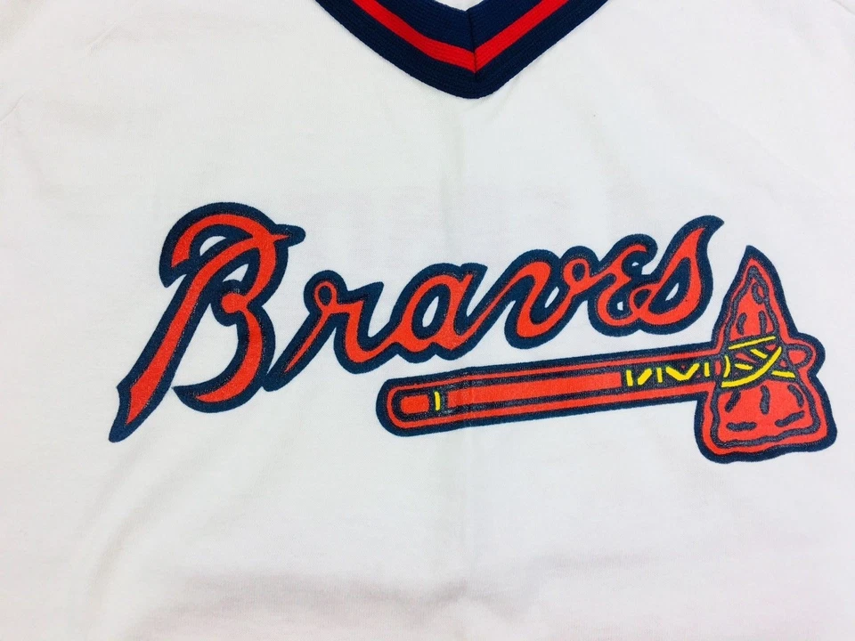 Camiseta De Colección Atlanta Braves Años 80 Camiseta Juvenil Camiseta de Béisbol Rawlings Juvenil XL Foto 3 de 4
