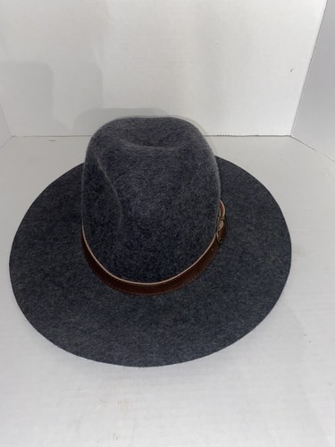 Michael Stars 16341 Womens Fedora Hat Wide Brim Grey Size One Size - Picture 2 of 5