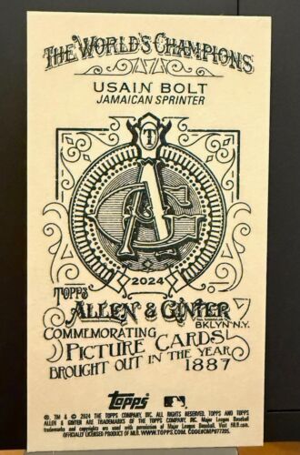 2024 Topps Allen & Ginter Usain Bolt A&G no number mini and Base card NM/M - Picture 2 of 4