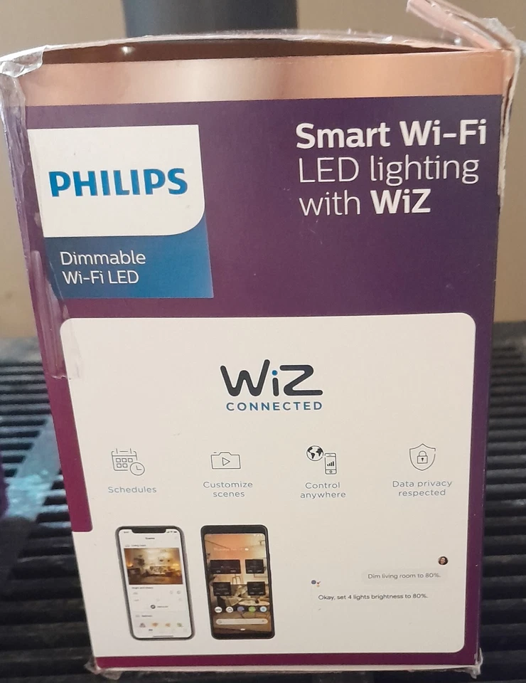 Philips Daylight LED 65Watt Dimmable Smart Wi-Fi Wiz Connected Light Bulb 2 Pack - Image 3 of 3