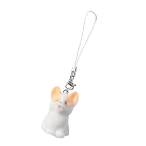 Cute Dog Bear Pendant Phone Lanyard Soft Flocking Plush Keychain for Mobiles - 第 9/10 張圖片