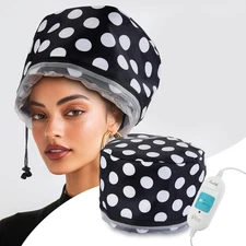 Electric Hair Steamer Cap with 2 Mode Temperature Control, Removable Washable Th