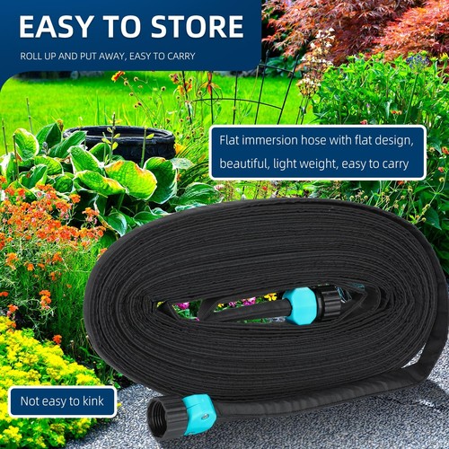Flat Soaker Hose 50 ft for Garden Beds Drip Irrigation Hose Save 80% Water, F - Picture 9 of 9