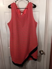 Love Chelsey Dress Size 3X Pink And Black Stripes Sleeveless