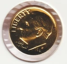 24k Gold Plate Rare Old US 1981 Liberty Roosevelt Dime Collector Collection Coin