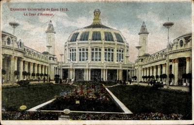 Ak Gand Gent Ostflandern, Weltausstellung 1913, La Cour d'Honneur - 4832208
