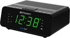 Emerson SmartSet Alarm Clock with AM/FM Radio Dimmer Sleep Timer LED Display