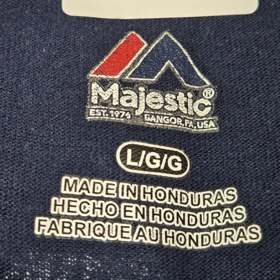 Camisa Seattle Seahawks Hombres L Azul Majestuosa Russel Wilson 3 Jugador NFL Gráfico Foto 3 de 4