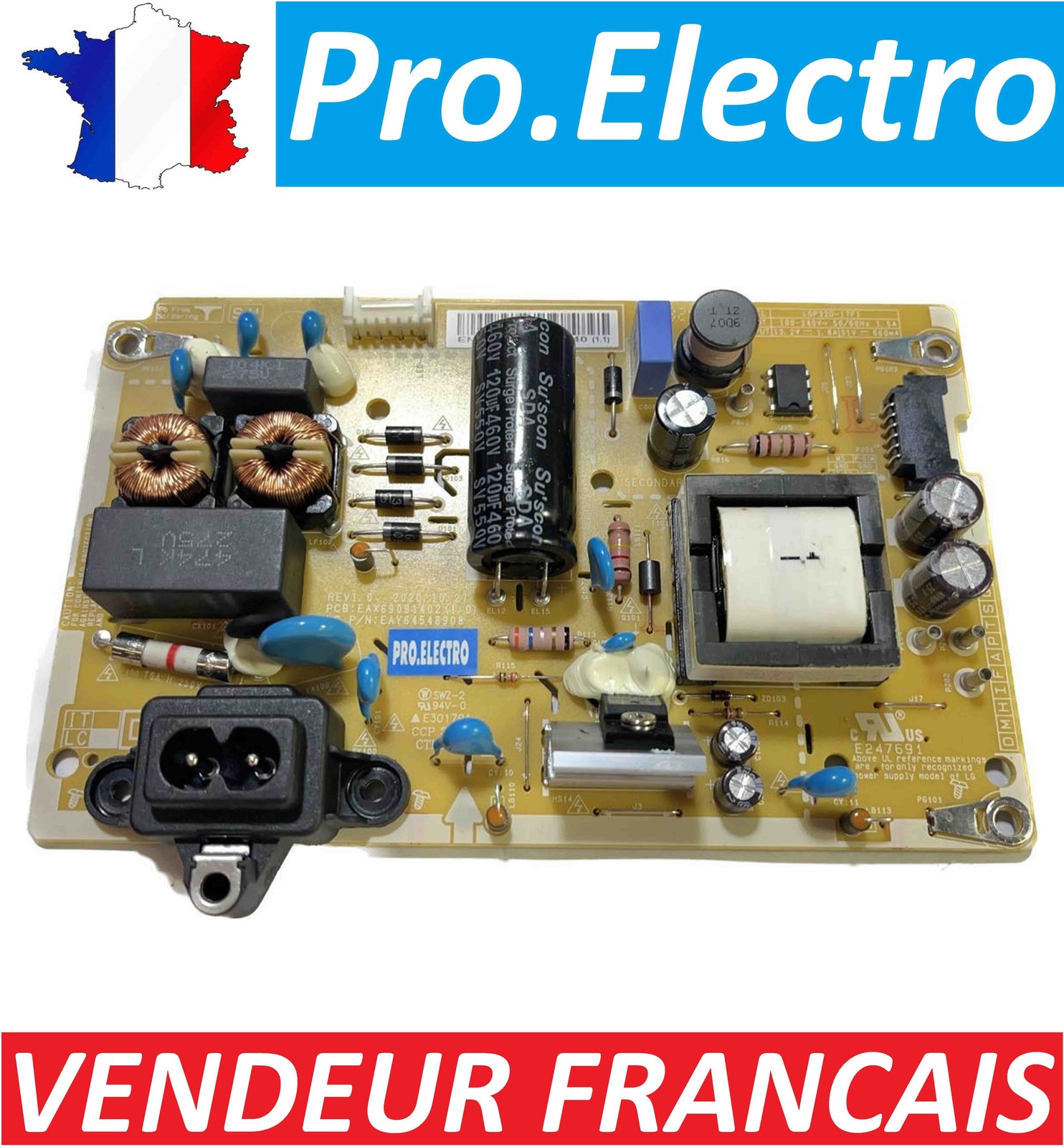 Alimentation TV LG EAY64548908 LGP32D-17F1 rechange pour restaurer allumage télévision