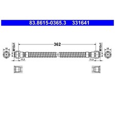 2x Bremsschlauch vorne für Porsche Cayenne 9YA 9YB | 24408892