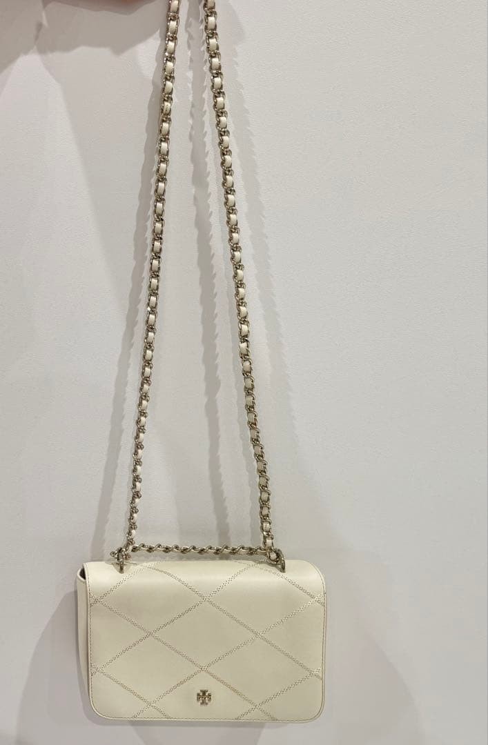 Tory Burch Chain Shoulder Bag Clutch Bag Leather White Women's From Japan thumbnail 8