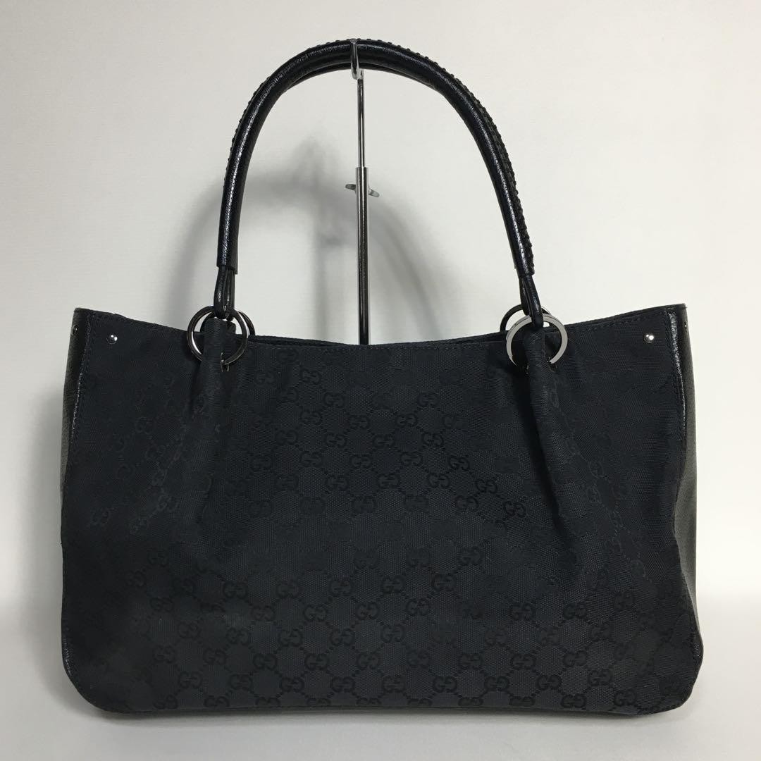 Vintage Gucci GG Canvas Handbag Black 2504 168 Excellent Condition